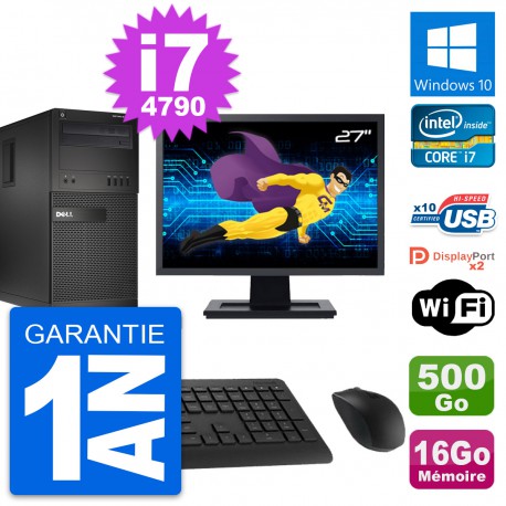 PC Tour Dell XE2 Ecran 27" Intel i7-4790 RAM 16Go Disque 500Go Windows 10 Wifi