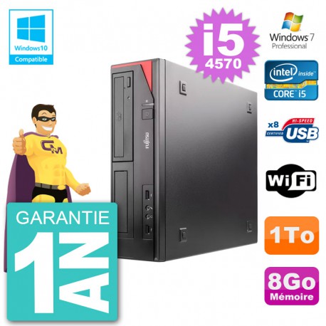 PC Fujitsu Esprimo E520 DT i5-4570 RAM 8Go Disque Dur 1To Graveur DVD Wifi W7