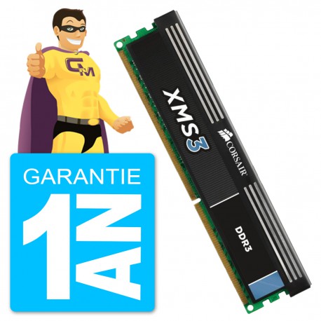 8Go RAM DDR3 PC3-10600U Corsair XM3 CMX8GX3M2A1333C9 DIMM PC Bureau
