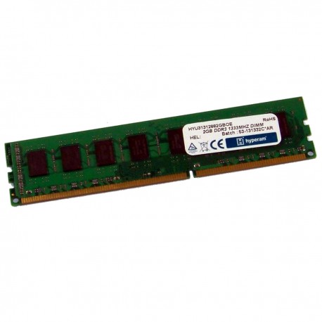 2Go RAM PC Bureau Hypertec HYU31312882GBOE DDR3 PC3-10600U 1333Mhz 1Rx8 1.5v CL9