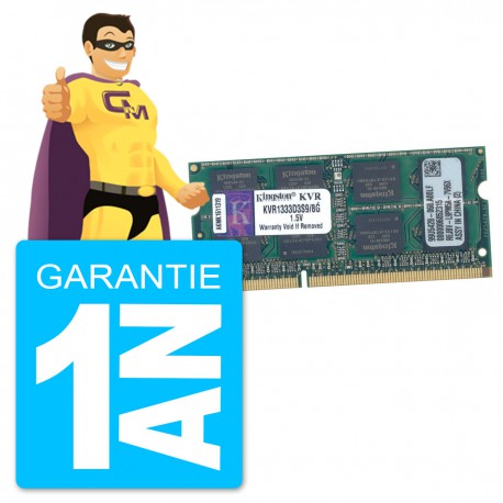 8Go RAM DDR3 PC3-10600S Kingston KVR1333D3S9/8G SODIMM PC Portable