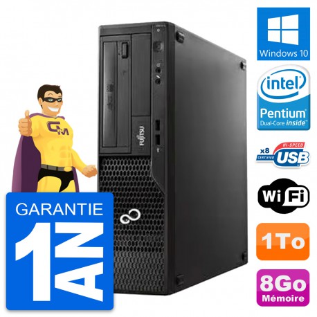 PC Fujitsu Esprimo E510 DT Pentium G2020 RAM 8Go Disque Dur 1To Windows 10 Wifi