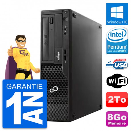 PC Fujitsu Esprimo E510 DT Pentium G2020 RAM 8Go Disque Dur 2To Windows 10 Wifi
