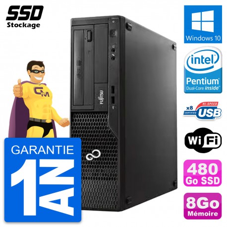 PC Fujitsu Esprimo E510 DT Intel Pentium G2020 RAM 8Go SSD 480Go Windows 10 Wifi