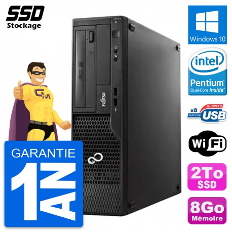 PC Fujitsu Esprimo E510 DT Intel Pentium G2020 RAM 8Go SSD 2To Windows 10 Wifi