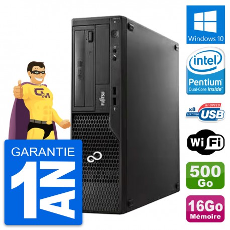 PC Fujitsu Esprimo E510 DT Intel G2020 RAM 16Go Disque Dur 500Go Windows 10 Wifi