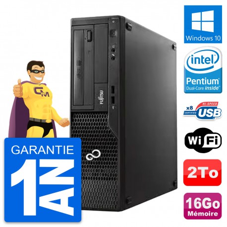 PC Fujitsu Esprimo E510 DT Pentium G2020 RAM 16Go Disque 2To Windows 10 Wifi