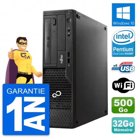 PC Fujitsu Esprimo E510 DT Intel G2020 RAM 32Go Disque Dur 500Go Windows 10 Wifi