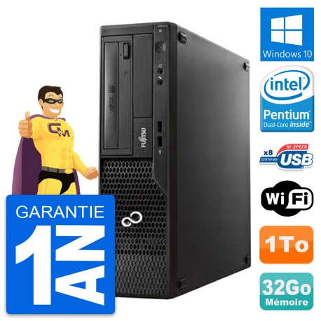 PC Fujitsu Esprimo E510 DT Pentium G2020 RAM 32Go Disque 1To Windows 10 Wifi