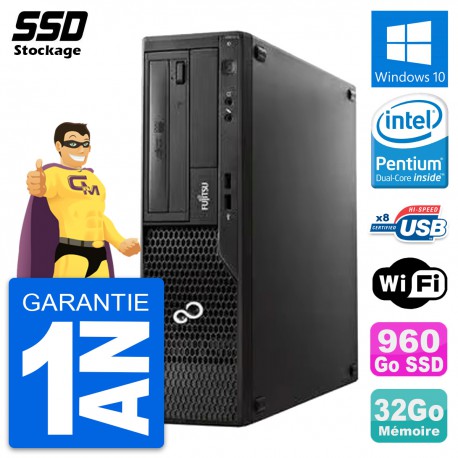 PC Fujitsu Esprimo E510 DT Pentium G2020 RAM 32Go SSD 960Go Windows 10 Wifi