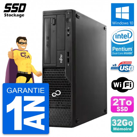PC Fujitsu Esprimo E510 DT Intel Pentium G2020 RAM 32Go SSD 2To Windows 10 Wifi