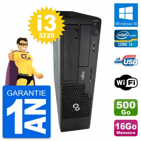 PC Fujitsu Esprimo E510 DT Intel i3-3220 RAM 16Go Disque 500Go Windows 10 Wifi