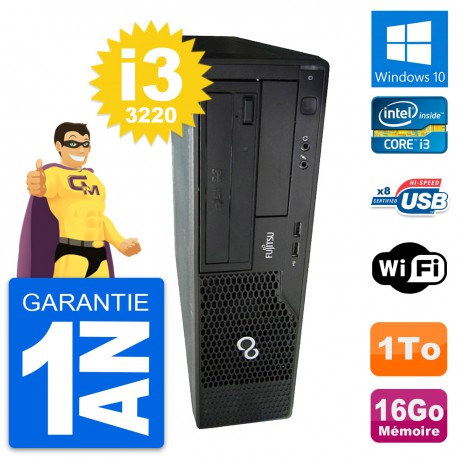 PC Fujitsu Esprimo E510 DT Intel i3-3220 RAM 16Go Disque 1To Windows 10 Wifi