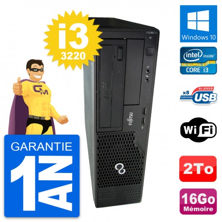 PC Fujitsu Esprimo E510 DT Intel i3-3220 RAM 16Go Disque 2To Windows 10 Wifi