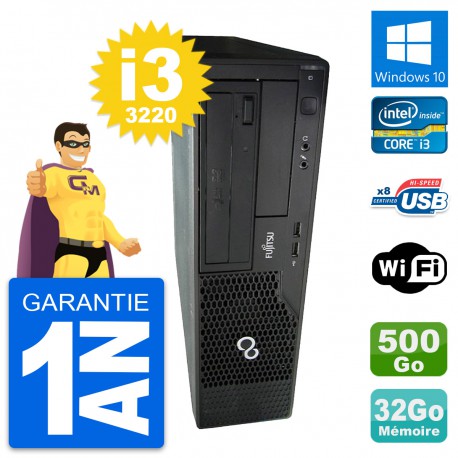 PC Fujitsu Esprimo E510 DT Intel i3-3220 RAM 32Go Disque 500Go Windows 10 Wifi