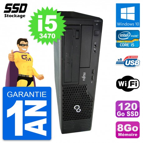 PC Fujitsu Esprimo E510 DT Intel Core i5-3470 RAM 8Go SSD 120Go Windows 10 Wifi