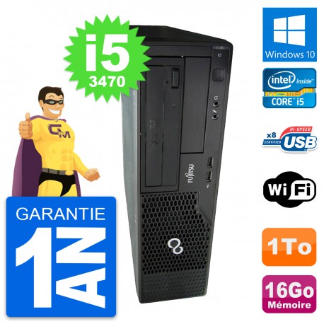 PC Fujitsu Esprimo E510 DT Intel i5-3470 RAM 16Go Disque 1To Windows 10 Wifi