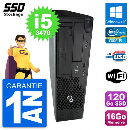 PC Fujitsu Esprimo E510 DT Intel Core i5-3470 RAM 16Go SSD 120Go Windows 10 Wifi