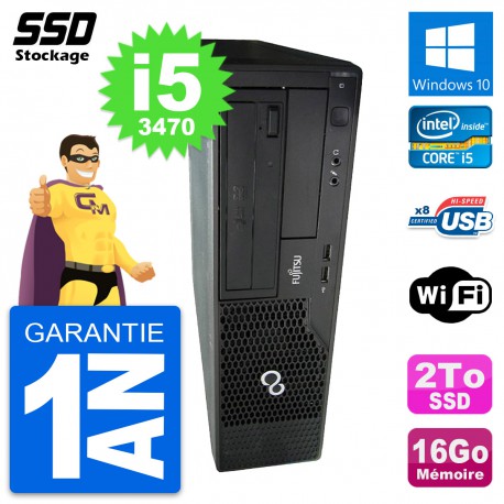PC Fujitsu Esprimo E510 DT Intel Core i5-3470 RAM 16Go SSD 2To Windows 10 Wifi