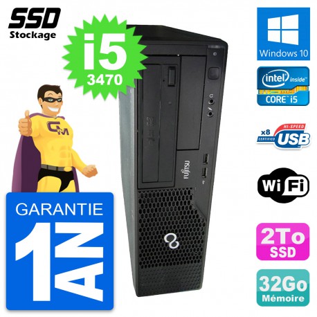 PC Fujitsu Esprimo E510 DT Intel Core i5-3470 RAM 32Go SSD 2To Windows 10 Wifi