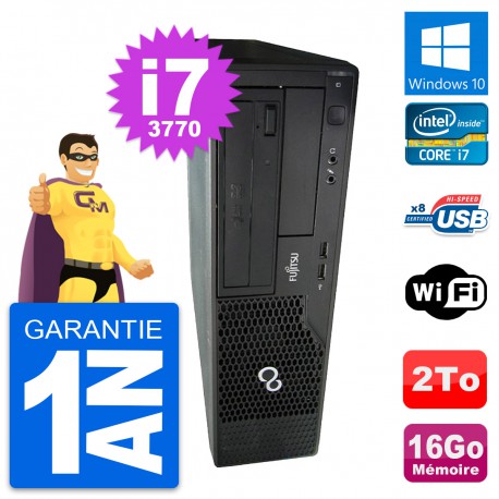 PC Fujitsu Esprimo E510 DT Intel i7-3770 RAM 16Go Disque 2To Windows 10 Wifi