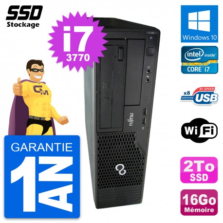 PC Fujitsu Esprimo E510 DT Intel Core i7-3770 RAM 16Go SSD 2To Windows 10 Wifi