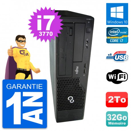 PC Fujitsu Esprimo E510 DT Intel i7-3770 RAM 32Go Disque 2To Windows 10 Wifi