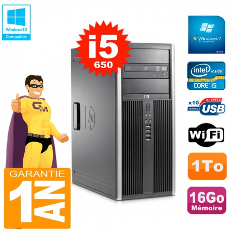 PC HP 8100 Tour Core i5-650 RAM 16Go Disque 1To Graveur DVD Wifi W7