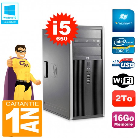 PC HP 8100 Tour Core i5-650 RAM 16Go Disque 2To Graveur DVD Wifi W7