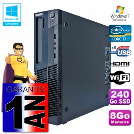 Lenovo PC M91p SFF Intel I7-2600 8Go DDR3 SSD 240Go Wifi W7 (Reconditionné Certifié)