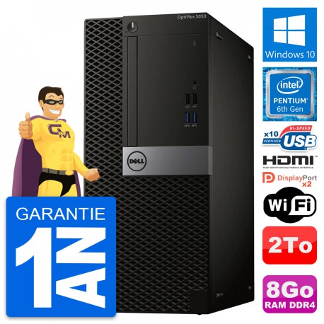 PC Tour Dell OptiPlex 5050 Intel G4400 RAM 8Go Disque 2To HDMI Windows 10 Wifi