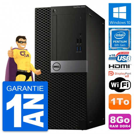 PC Tour Dell OptiPlex 5050 Intel G4400 RAM 8Go Disque 1To HDMI Windows 10 Wifi