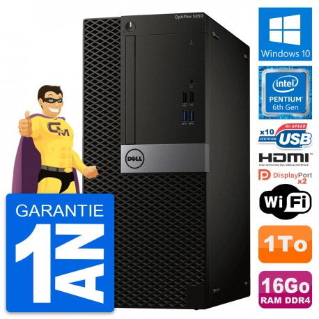 PC Tour Dell OptiPlex 5050 Intel G4400 RAM 16Go Disque 1To HDMI Windows 10 Wifi