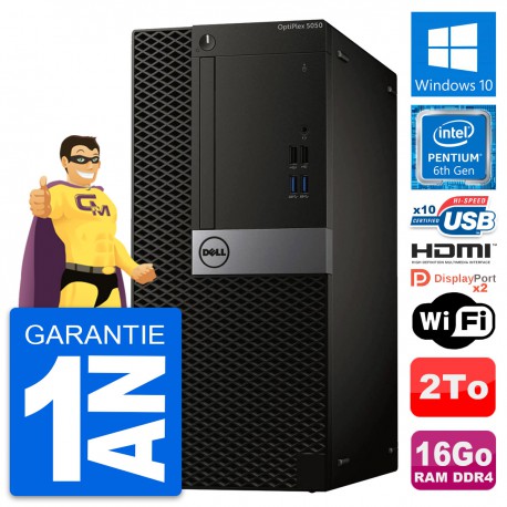 PC Tour Dell OptiPlex 5050 Intel G4400 RAM 16Go Disque 2To HDMI Windows 10 Wifi