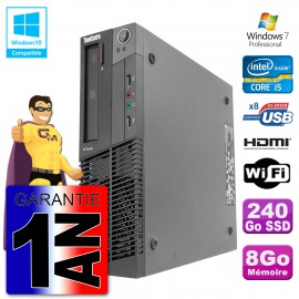 Lenovo PC M92p SFF Intel I5-3470 8Go DDR3 SSD 240Go Wifi W7 (Reconditionné Certifié)