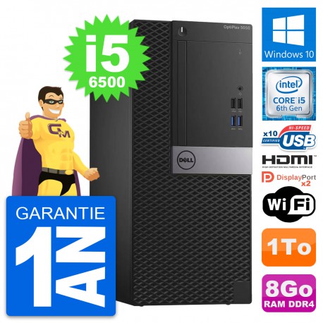 PC Tour Dell OptiPlex 5050 Intel i5-6500 RAM 8Go Disque 1To HDMI Windows 10 Wifi