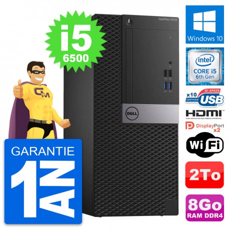 PC Tour Dell OptiPlex 5050 Intel i5-6500 RAM 8Go Disque 2To HDMI Windows 10 Wifi