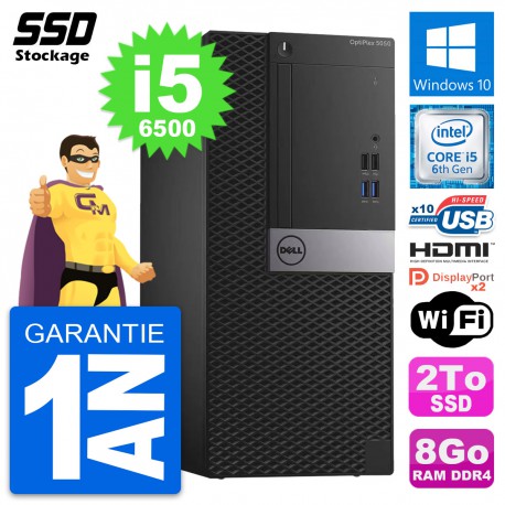 PC Tour Dell OptiPlex 5050 MT Intel i5-6500 RAM 8Go SSD 2To HDMI Windows 10 Wifi