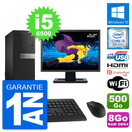 PC Tour Dell 5050 MT Ecran 22" i5-6500 RAM 8Go Disque 500Go HDMI Windows 10 Wifi