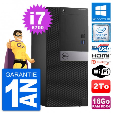 PC Tour Dell OptiPlex 5050 Core i7-6700 RAM 16Go Disque 2To HDMI Windows 10 Wifi