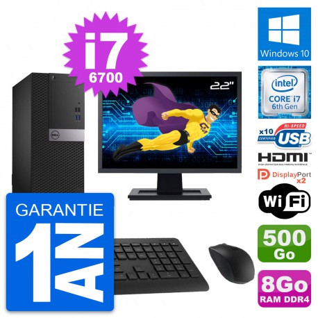 PC Tour Dell 5050 MT Ecran 22" i7-6700 RAM 8Go Disque 500Go HDMI Windows 10 Wifi
