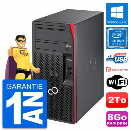 PC Tour Fujitsu Esprimo P557 MT Pentium G4400 RAM 8Go Disque 2To Windows 10 Wifi