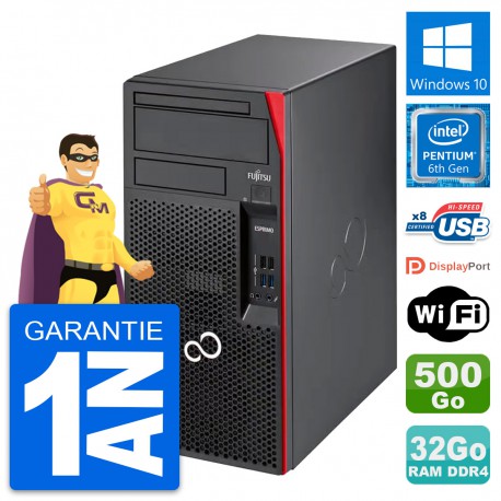 PC Tour Fujitsu Esprimo P557 Pentium G4400 RAM 32Go Disque 500Go Windows 10 Wifi