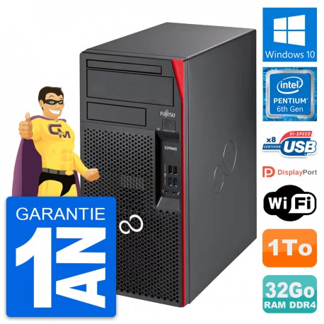 PC Tour Fujitsu Esprimo P557 MT Intel G4400 RAM 32Go Disque 1To Windows 10 Wifi