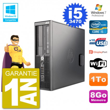 PC HP WorkStation Z220 SFF Core i5-3470 RAM 8Go Disque 1To Graveur DVD Wifi W7