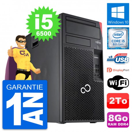 PC Tour Fujitsu Esprimo P557 MT Intel i5-6500 RAM 8Go Disque 2To Windows 10 Wifi