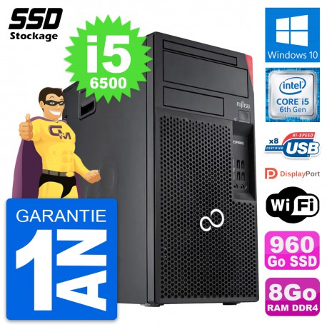 PC Tour Fujitsu Esprimo P557 MT Intel i5-6500 RAM 8Go SSD 960Go Windows 10 Wifi