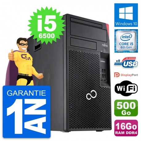 PC Tour Fujitsu Esprimo P557 Intel i5-6500 RAM 16Go Disque 500Go Windows 10 Wifi