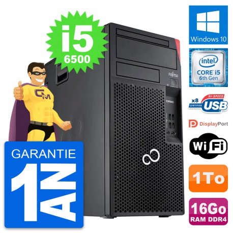 PC Tour Fujitsu Esprimo P557 MT Core i5-6500 RAM 16Go Disque 1To Windows 10 Wifi
