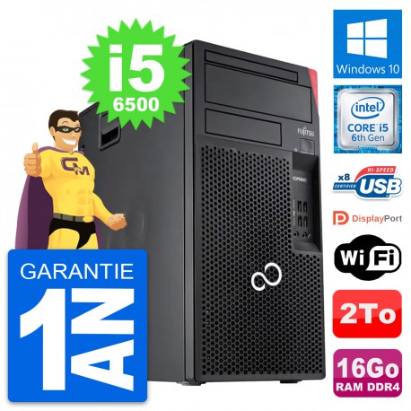 PC Tour Fujitsu Esprimo P557 MT Core i5-6500 RAM 16Go Disque 2To Windows 10 Wifi